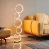 Lampadaires Moderne Cinq Anneaux Creative Led Lampe Simple Ligne Verticale Minimaliste Pour Salon Étude BedroomFloor