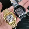 38mm Luxury Men Watch Hollow Tourbillon Quartz Clock Stainless Steel Roman Number Women Wristwatch Top Quality AAAA