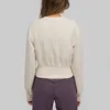 Abbigliamento da palestra signore a colori solidi sport maglione filettata in vita sciolto di grandi dimensioni coperta in giro per il fitness di fitness di yoga