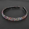 Luxury Pearl Rhinestone Headband Mode Tunna Sparkly Rainbow Crystal Tänder Hårband För Kvinnor Tjej Hårhopp Hår Tillbehör AA220323