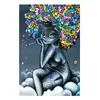 Buntes abstraktes Mädchen-Leinwandgemälde, Straßen-Graffiti-Kunst, Poster und Drucke, moderne Pop-Wandkunst, Bild für Wohnzimmer-Dekoration