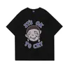 Męskie Koszulki Hip Hop Bawełniane T-Shirt Mężczyźni Vintage Cartoon Graffiti Drukuj Męskie Harajuku Oversji Casual Krótkie Topy Pary Streetwear