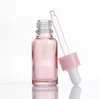 Compte-gouttes en verre transparent pur Une variété de capacité Emballage cosmétique rose pêche PortableCan Trave 5 ml 10 ml 15 ml 20 ml 30 ml 50 ml 100 ml