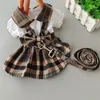 Dog Collars & Leashes Sweet Plaid Skirt Pet Check With Leash Delicate Skin-friendly Comfortable SuppliesDog