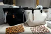 Kvällspåsar designer leopard mm pm tote kosmetisk designer väskor äkta läder portfölj runt en axel crossbody väska multi funcito handväskor små