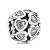 Pärla Love Heart S925 Sterling Silver Jewelry Diy Beads With CZ Fits Pandora Ale Charm för Pandoras Armband för kvinnor Europeiska Rose Gold Color ArmeletNecklace