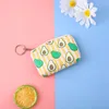 Simpatico cartone animato Portamonete Moda PU Avocado Stampato Mini portafoglio Portafoglio portatile con chiave per carte di credito Pochette con cerniera Borse da donna Portafogli Natale