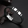 Charm-Armbänder Mode Gold Edelstahl Armband Paar Zubehör Armband Schwarz Silikon Leder Lässig und ArmreifCharm