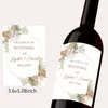 Pampas Grass Design Wine Bottle Wraps Sticker Personalizza etichette Qualsiasi testo Occasione Personalizza Battesimo Compleanno Baby Shower Decor 220613