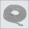 Цепи ожерелья подвески ювелирные изделия M 4mm Sier Latched Исправдая сталь женщины мужчины в хип -хоп подвеска Jewel Dhsli