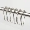 Bathroom Accessories Toilet Supplies Stainless Steel Curtain Hooks Bath Roller ball Shower Curtains Glide Rings Convenient Home HH0052SY