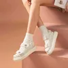 منصة Beautoday Sandals Women Grid Round Love Hook Loop Plaid Summer Summer Ladies Outdoor Shoes J2220527