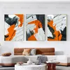 Abstract Orange Black Blocks Art Canvas Print Colorful Texture Modern Painting Wall Pictures for Living Room Decoration Cuadros