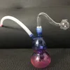 1 pz mini vetro narghilè bruciatore a nafta bong Spiral Recycler Dab oil Rigs Tubo 10mm Joint Water Bong con Banger e tubo flessibile