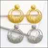 Dangle Lustre Boucles D'oreilles Bijoux Exagéré Évider Or Métal Goutte Haute Qualité Déclaration De Luxe Boucle D'oreille Pour Les Femmes Accessoire Livrer