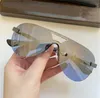 Neue Herren-Design-Sonnenbrille SOPH-I Pilot rahmenlose Schutzbrille, schillernde Farben, Sommerstil, UV400, mit Brillenetui