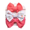 Zestaw opaski dla niemowląt spinki nowonarodzone Bowknot w kwiatowy drut opaska do włosów dziewczęta 100 dni Hairband Kids Hair Akcesoria Flower Boutique Elastic Turban Opaski B8063