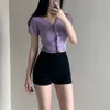 Femmes Denim Shorts été Harajuku taille haute élastique Jean Sexy maigre décontracté mode Style coréen pantalon à jambes larges 220602