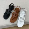 مصمم مشبك حزام Zapatillas Mujer الصنادل النساء جلد طبيعي صنادل ثونغ الرومانية عطلة الشاطئ الشقق الصيف