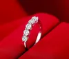 Met cericaat 925 zilveren ring luxe band zirkoonringen voor vrouwen eeuwigheid belofte cz crystal vinger ring bruiloft sieraden8327863