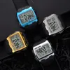 Montres-bracelets hommes montre numérique sport grand cadran carré étanche multi-fonction chronographe alarme montres pour Reloj Hombrebracelets
