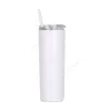 20oz sublimatietumblers rechte spaties wit 304 roestvrij staal vacuüm geïsoleerde Slim Diy Cup Car Coffee Mugs Sea Shipping 200pcs DAW471