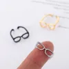 S3092 Europe Fashion Jewelry Fun Mini Glasses Ring Nisch Design Öppnande pekfinger ringälskare