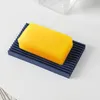 Silicone Soap Dish Bathroom Soaps Tray Holder Double Sided Anti-slip Water Drainage Soap Dishes Bath Shower Bathrooms Supplies BH6436 TYJ