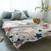 Dekens Independence Day Pentagram Throwd Deken voor Sofa Soft en Comfortabele Flanel Children Gift Travel CampingBlankets