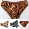 Underpants Men Panties Solid Color Briefs 100%silk Sexy Shorts Breathable Underwear Comfortable Triangle Lingerieunderpants