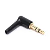 Andere verlichtingsaccessoires 2 stks/perceel 3.5 GOUD GOLD 90 graden zwarte audio -pluggen Jack Adapter Connector 3,5 mm stereo headset plug 3 4 poleot