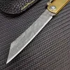 Japanse handgemaakte Higonokami Mini Pocket Knife VG10 Damascus Blade messing satijnen handvatcollectie messen voor messenliefhebbers buiten hu2065927