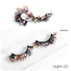 Sequins Colored Faux 3D Mink Eyelashes Long Full Fluffy False Eyelash Flexible Band Eye Lashes Extension Makeup