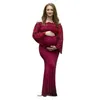 CHCDMP 2021 NYHET SOT TOP TOP Maternity Vestidos Photography Props Axelfria klänningar Fancy Graviditetsklänningar Prom Party klänning G220309