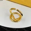 Designer Letter Rings Classic Gold Polated Ring Dames Business Party Open Ring Fashion Sieraden