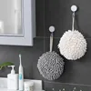 Kitchen Tools Sponge Chenille Hand Towel Hanging Absorbent Quick-drying Cloth Plush Thickened Microfiber Towel Ball Bathroom Accessories LT0113