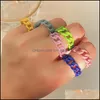 Bagues de bande Bijoux Bague ouverte Candy Couleur Alliage Doigt pour femmes Chaîne de pulvérisation réglable Vintage Punk Hommes Anillos Mujer Drop Livraison 2021 Dv6