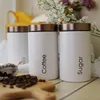 3pcs canister set te kaffe socker lagringsflaskor kök mat kapselburk för hem arrangör godis förseglade burkar Box CX220413