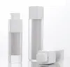 Airless-Pumpen-Kosmetikbehälter, mattiert, doppelschichtig, verdickt, quadratisch, 15 ml, 30 ml, 50 ml, Lotion, leere Airless-Flasche aus PET-Kunststoff