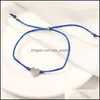 Bedelarmbanden sieraden roestvrij staal liefde hart maak een wenskaart voor vrouwen mannen handgemaakte string touw wrap bangle mode vriendschap drop d