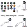 10 mm 14 mm mannelijke join quartz banger rook accessoires afgeschuinde rand blender spin banger nagels met ruby ​​parels naadloze volledig las knallers