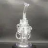 10 in viola Narghilè Bong in vetro Bong Recycler Tubi Tubi dell'acqua Bong Pipa da fumo Bottiglie d'acqua Dab Rig Tubo dell'acqua Ciotola da 14 mm