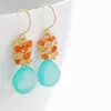 Dangle Chandelier Beach Boucles d'oreilles 14k Gold Gemstone Aqua Orange Citrine Cornaline AubépineDangle Dale22