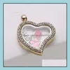 Lockets Necklaces Pendants Jewelry Top Grade Fashion Heart Floating Locket Diy Transparent Glass Frames Floatings Charms Wholesale Ship Dr