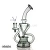 9 pollici Recycler Glass Bong Tornado Narghilè Recyable Dab Rigs Bong per pipa ad acqua fumanti Tubi inebrianti Giunto da 14 mm con braciere o banger al quarzo