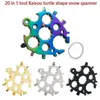 20 in 1 Tool Bottle Opener Turtle Shape Spanner Keyring Outdoor Openers Snowflake Multi Function Spanne Hex Wrench C0531TT07