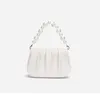 Kvällspåsar original nisch design pärla kedja moln designer axel väska mjuk läder vita hand messenger väskor
