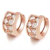 Hoop Huggie Prix de gros Zircon Boucles d'oreilles pour femmes Bijoux de mode Rose 585 plaqué or Nick et plomb FreeHoop HuggieHoop Dale22