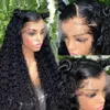 Lace frontal wigs brazilian virgin curly wave human hair wigs 150 density pre plucked