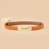 Hela toppsäljande damer Buckle Belt Classic Luxury Leather Belts Women039s Dress Thin Waistband äkta läderbälte5594214